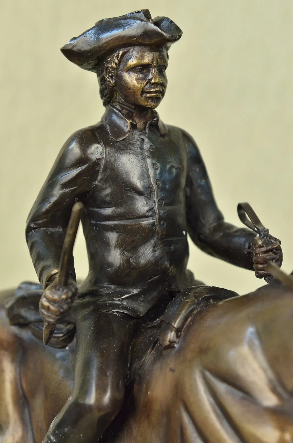 Bronze Marble Statue Soldier Warrior Military Hero Art Deco Marble Sculpture NR