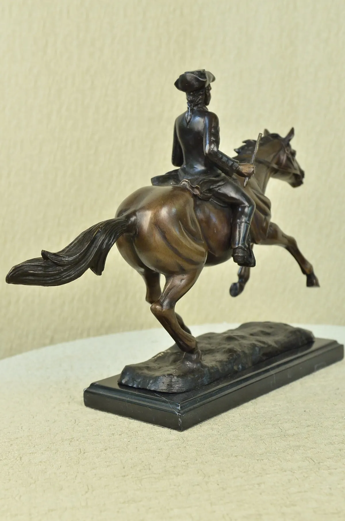 Bronze Marble Statue Soldier Warrior Military Hero Art Deco Marble Sculpture NR