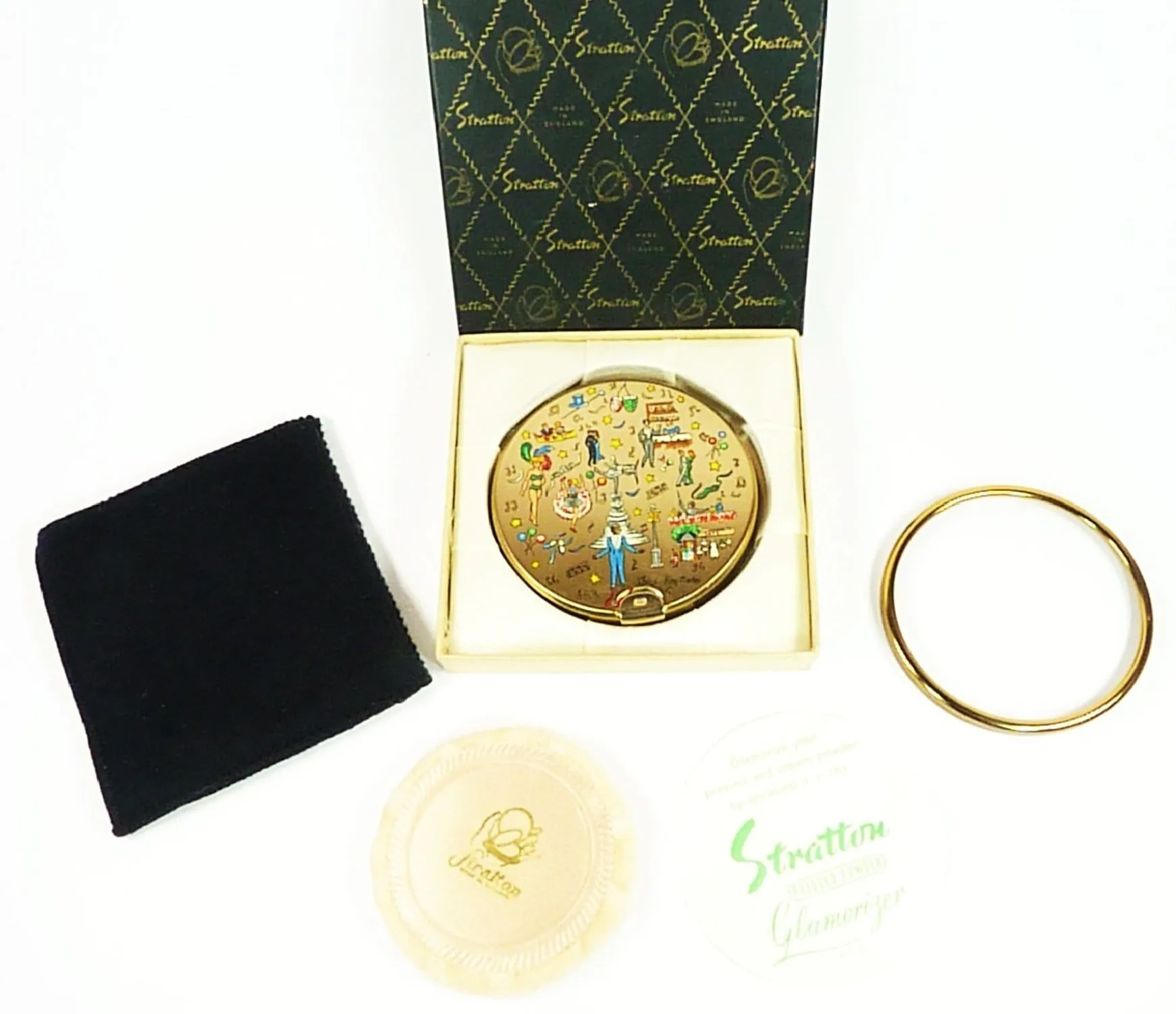 Extremely Rare Unused 1950s Stratton Glamorizer (Early) Powder Compact