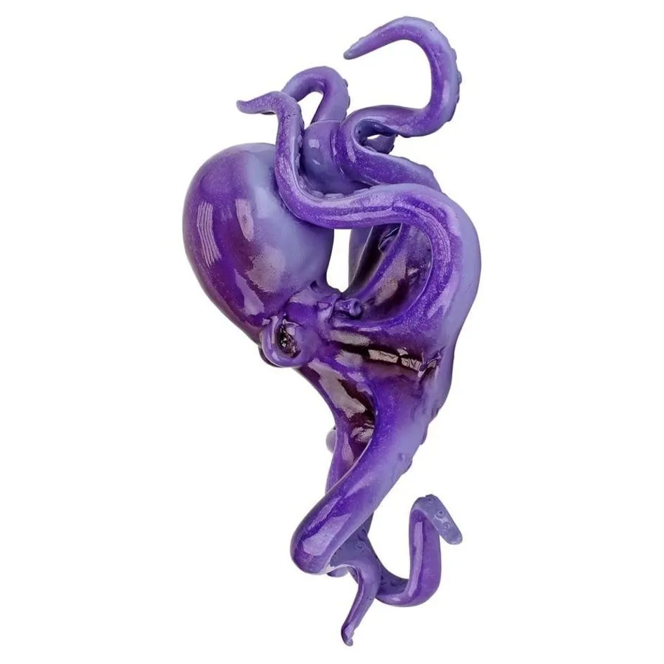 Purple Octopus of the Coral Reef Steampunk Garden Wall Sculpture