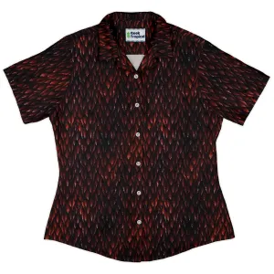 Red Dragon Scales Dnd Curvy Button Up Shirt