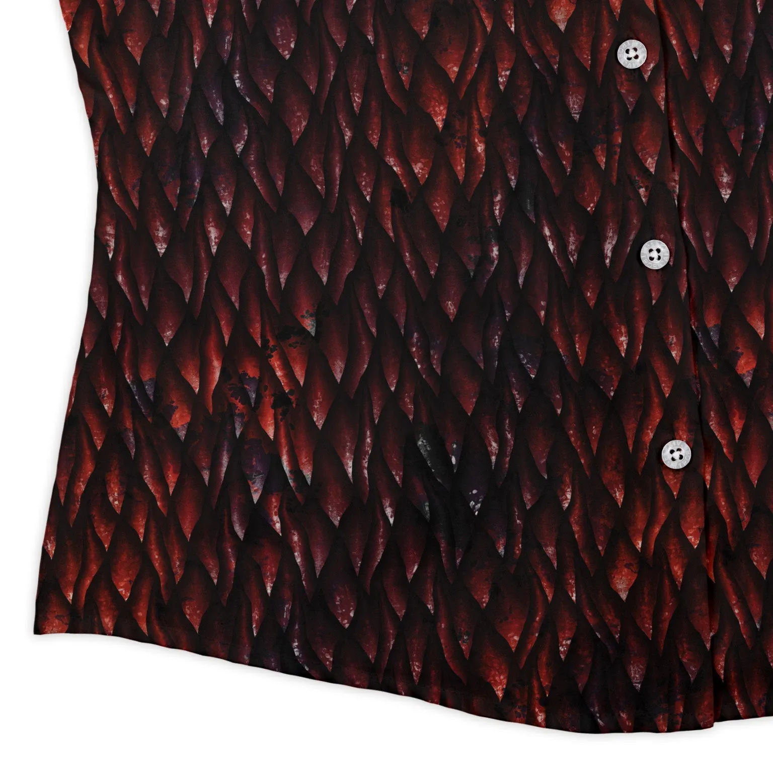 Red Dragon Scales Dnd Curvy Button Up Shirt